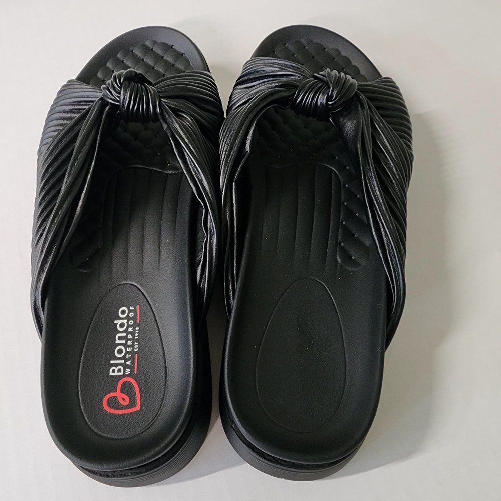 Blondo Carina Black Knotted Women Sandals Size 8.5M New Without Tag - Picture 2 of 10